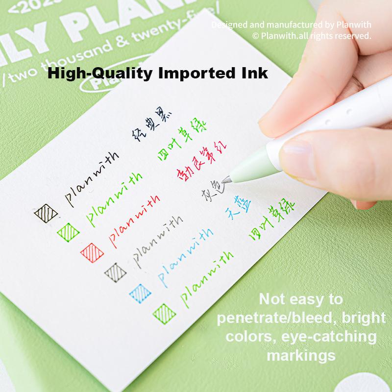Planwith 3-in-1 Colored Pens Smooth Writing No Smudge Assorted Core Gel Pen, Take Notes Mark Highlights School Office Supplies