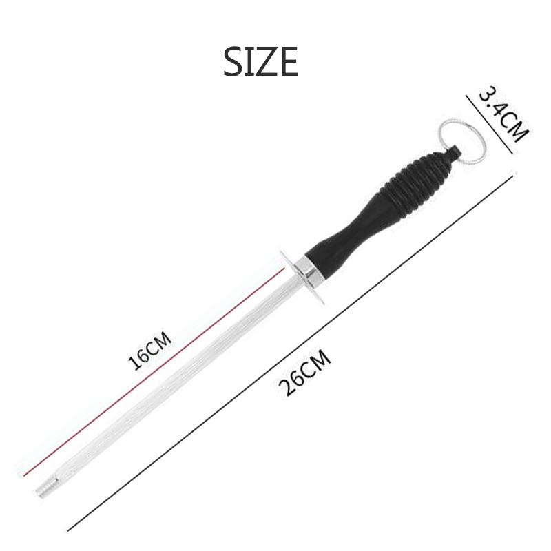 Sharpener Rod Professional Carbon Steel Knife Durable Knife Grinder with ABS Handle Sharpening Blade Rod Knife Kitchen Tool