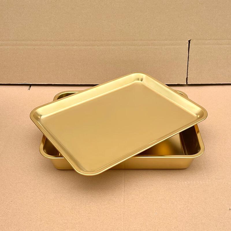 UOSUUOSU 304 Stainless Steel Gold Square Serving Plate
