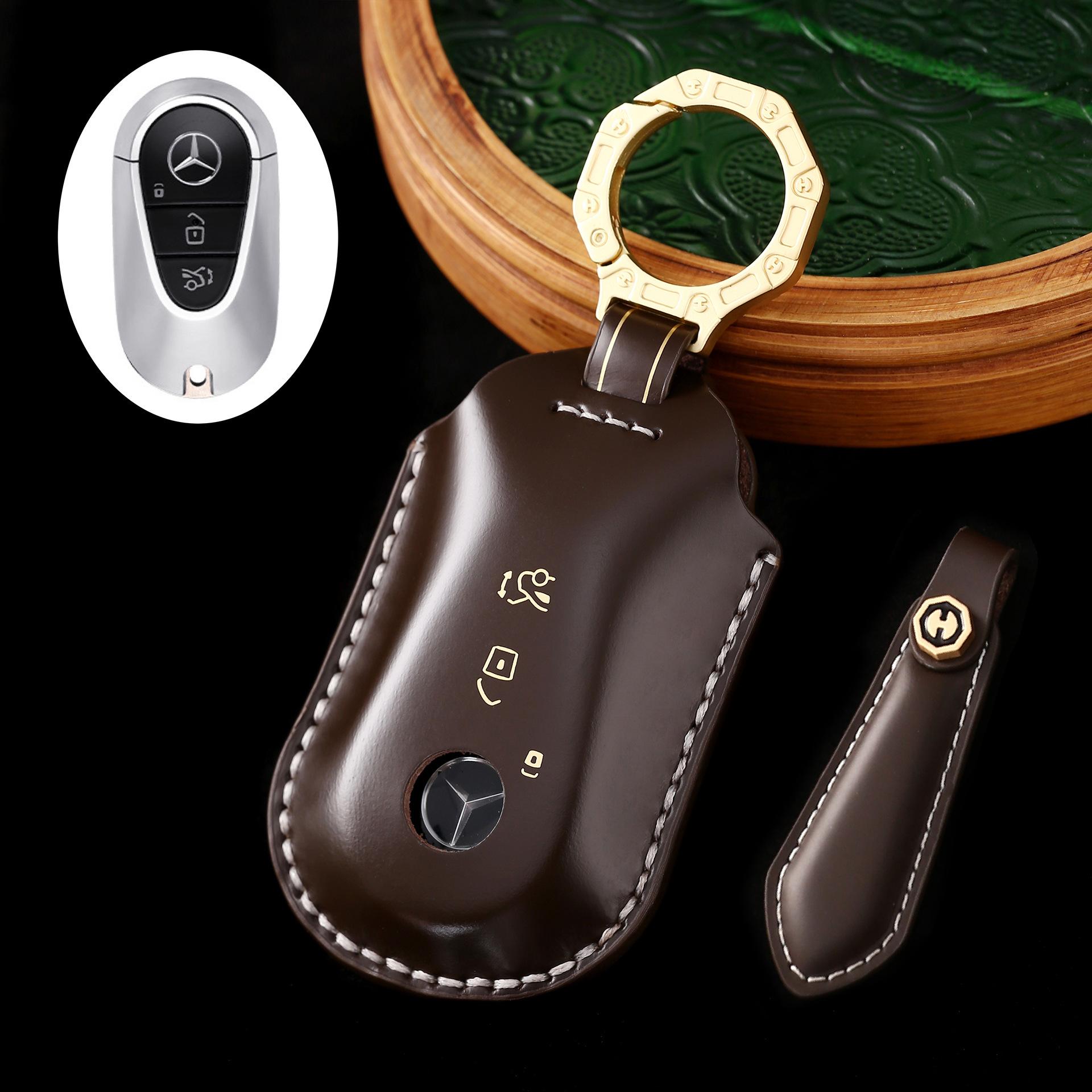 

Чехол для ключа автомобиля подходит для Mercedes-Benz Maybach S450, новый кожаный чехол для ключа в стиле «лошадиное бедро»