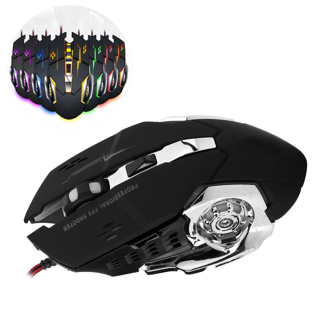 Gaming Mouse Wired LED Luminous 3200 DPI Home Office Universal Computer Accessories V6