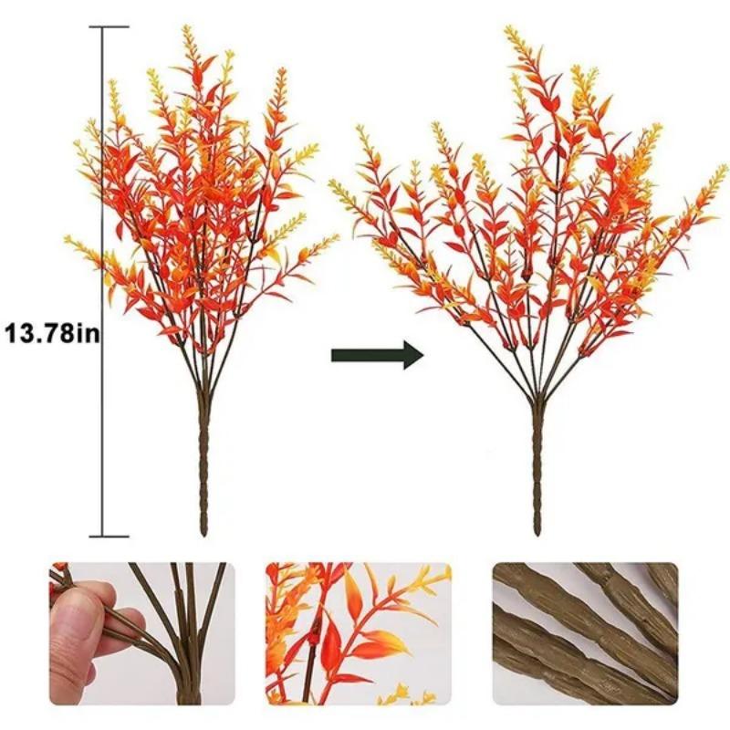 1–6 Bündel künstliche Herbstblumen, UV-beständig, Herbstdekorationen für Thanksgiving, Zuhause, Küche, Zimmer, Bauernhaus, Blumenarrangements für drinnen und draußen