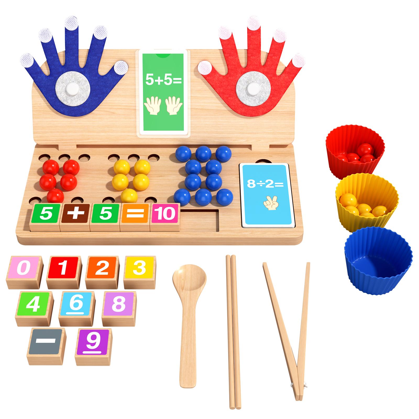 New Montessori Beads Math Kids Mathematics Educational Wooden Arithmetic Decomposition Clip Beads Finger Counting Toys for Kids