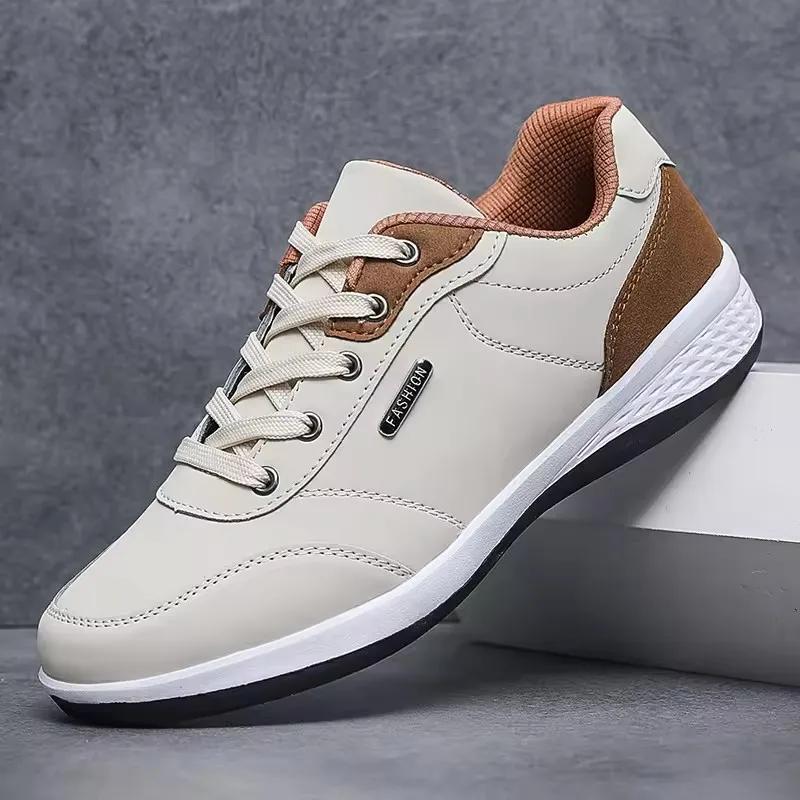 Nouvelles Chaussures Homme Printemps Automne Imperméables Baskets de Marche Loisir Homme Chaussures de Sport en Cuir Chaussures Antidérapantes Tennis Pour Homme
