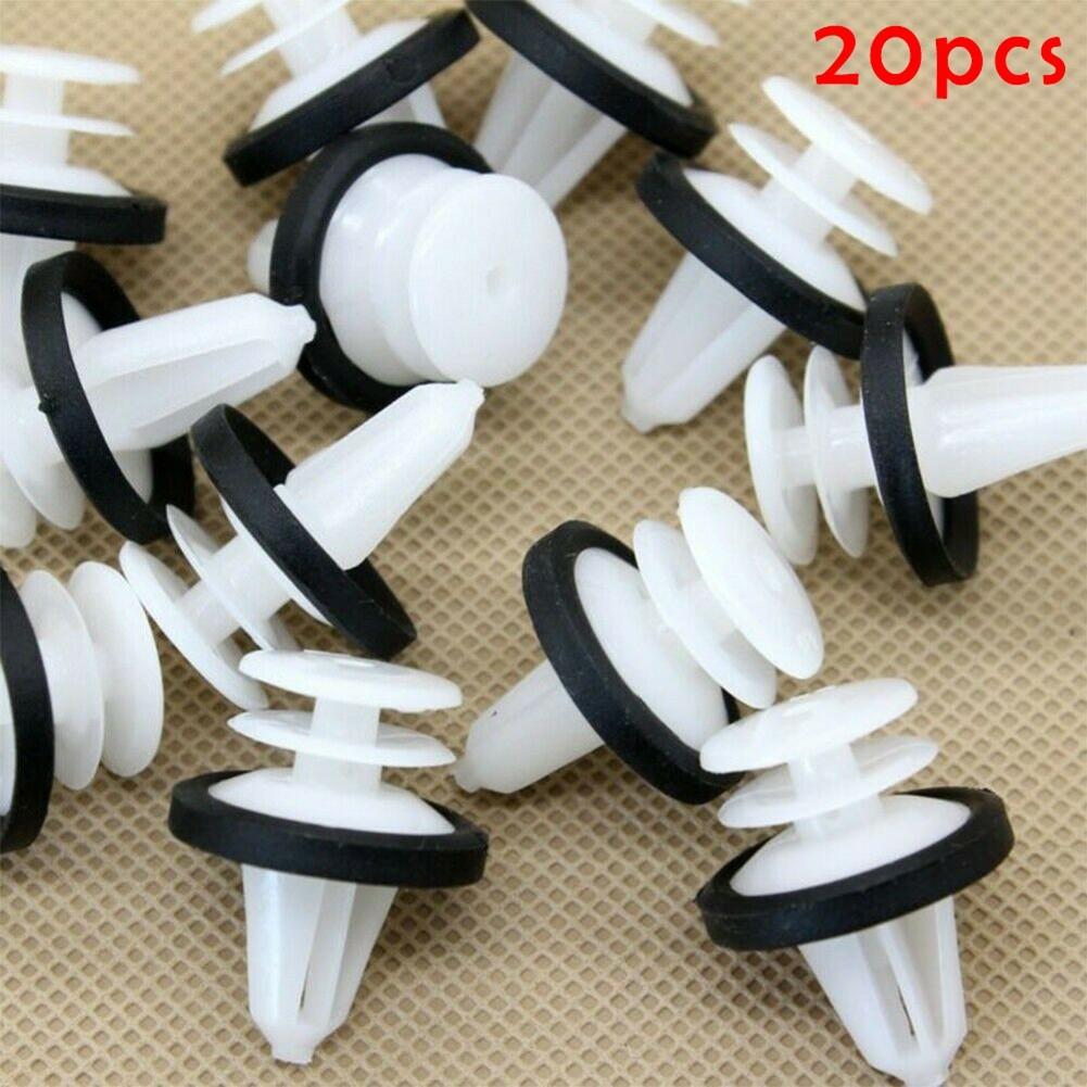 White Door Panel Clips with Sealer Perfect for Ford W713297 S300 Set of 20