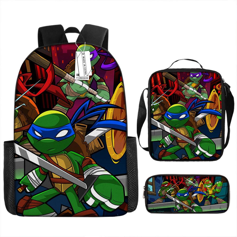 Teenage Mutant Ninja Turtles Children'S School Bag Elementary School Student Cartoon Breathable Backpack Cute Burden Reduction Cool Printed Backpack