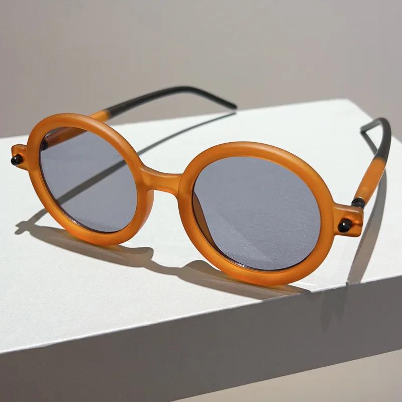 Vintage Round Sunglasses Women for Men Trendy Sun Glasses Punk Luxury  Designer Shades Big Frame Eyeglasses UV400