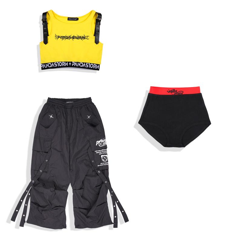 Kids' Hip Hop Street Dance Performance Outfit - Jazz Dance Fashion Show Drum Set Vest and T-shirt for Boys and Girls