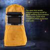 Leather Welding Hood Welder Mask Breathable Welding Helmet For Eyes Face Neck Leather Welding Mask with Lens, Yellow