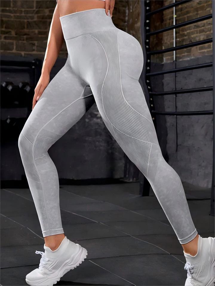 JYL Frosted Washed Yoga Pants Line Design Tight Running Pants L китайские фиолетовый