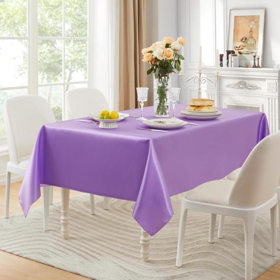 Satin Tablecloth Solid Color Glossy Tablecloth Wedding Table Cover Cloth for Home Restaurant Birthday Party Bridal Shower Dining Table