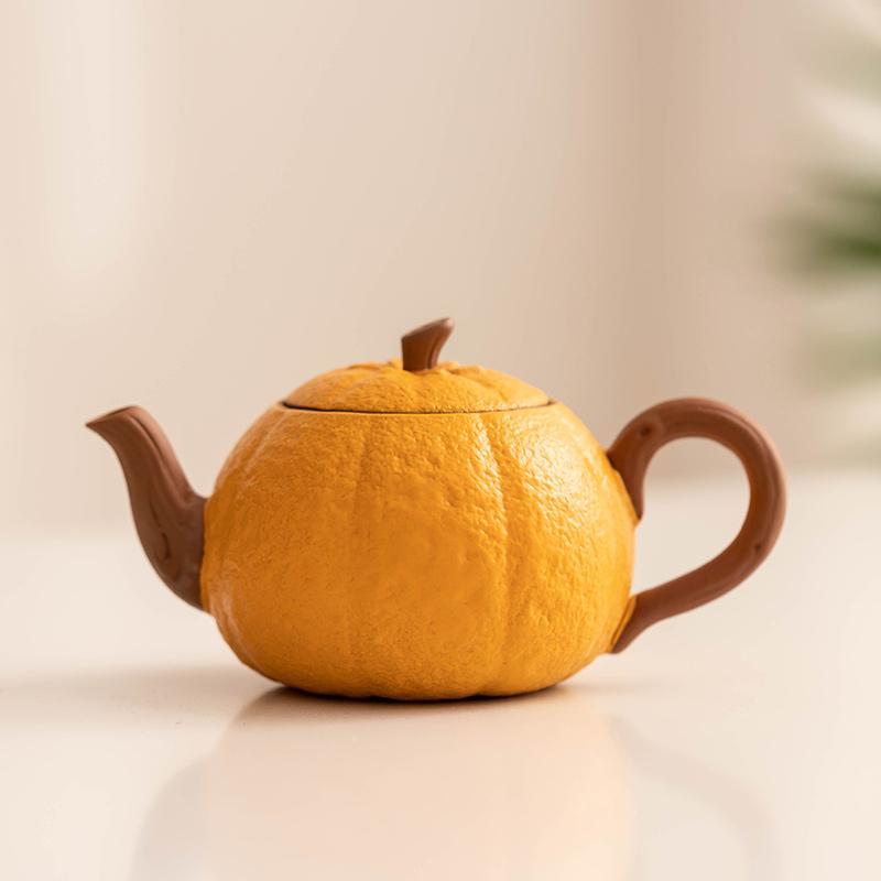 

140ML Ceramic Orange Shaped Teapot Practical and Creative Tea Pot Tea Infuser/kettle Tea Set