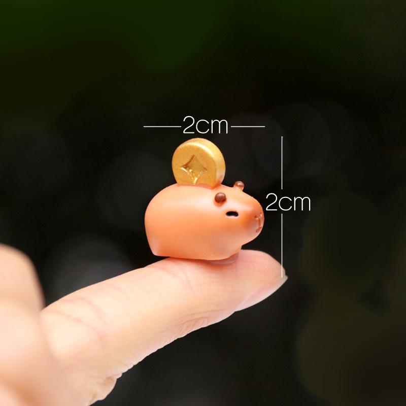 New Year Fortune Capybara Figurine - Blind Bag Toy for Micro Landscape & Desktop Ornament