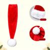 Red Santa Hat with Extended Drooping Shape, Smooth Short-Pile Fabric and White Trim for Holiday Gatherings and Costumes