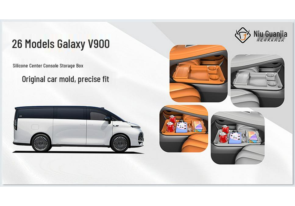 Compatible with 26 Galaxy V900 Models: Eco-Friendly Center Console Storage Box - Multi-functional Car Accessory.