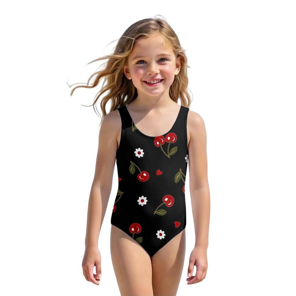 Costume da bagno intero per bambina Estate Bambini Stampa Frutta Costumi da bagno Casual Moda Senza maniche Abbigliamento da spiaggia per bambini
