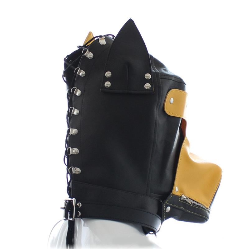 PU Hood Black Head Cover Role Play Mask Unknown Mystery Flirting Play
