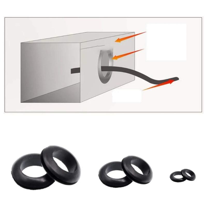 260Pcs Rubber Grommets Kit Rubber Wire Grommets Rubber Hole Grommet Gaskets Firewall Hole Plug Grommets Assortment