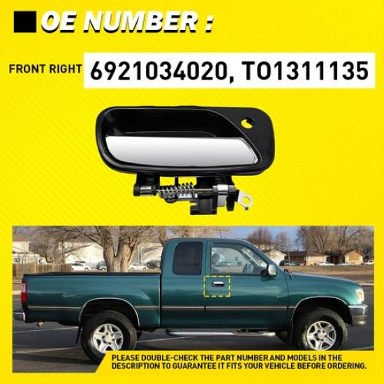 Front Passenger Side Exterior Door Handle For Toyota T100 1993-1998 TO1311135