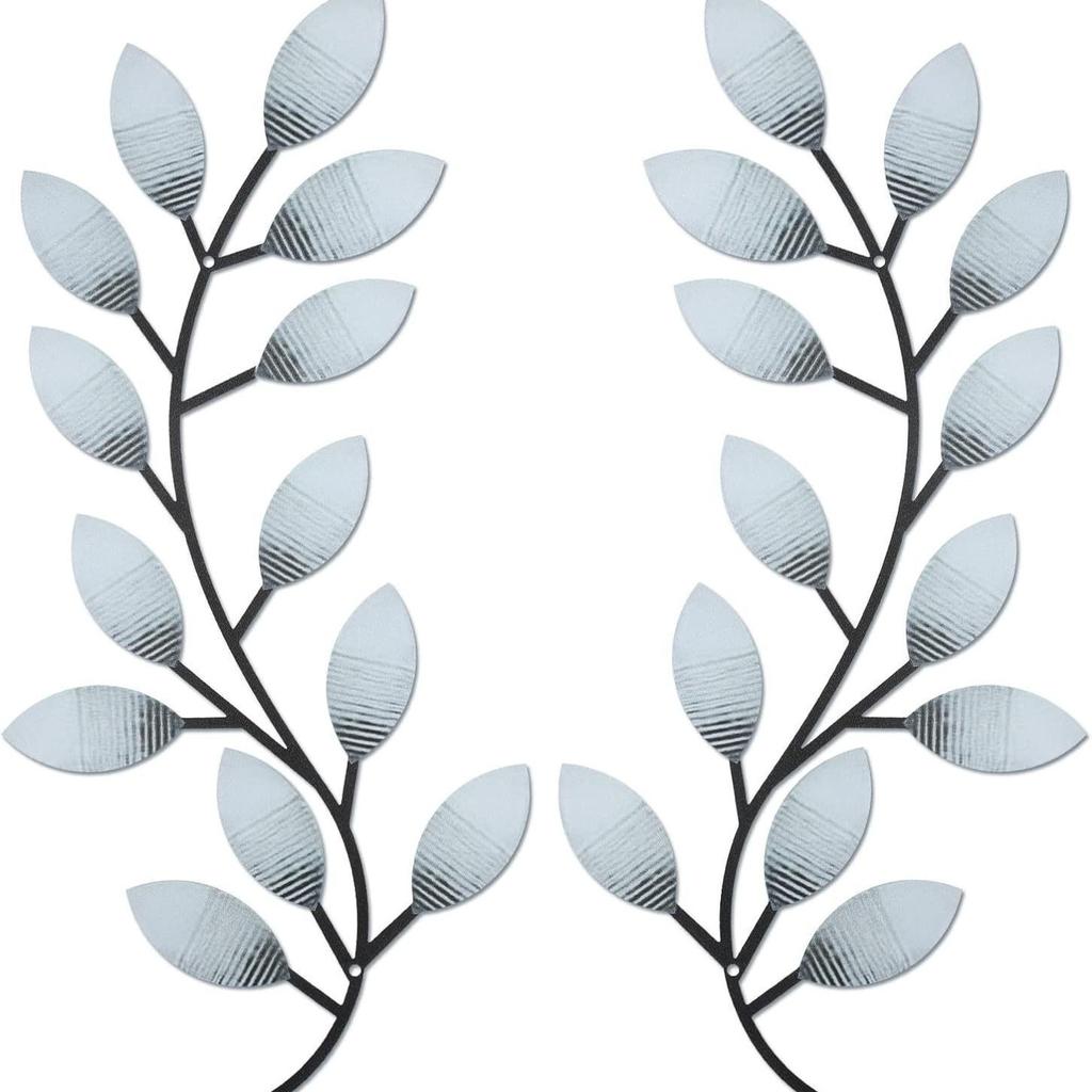 3P 2 Metalowy Liść Ściana Dekoracyjna Sztuka Ścienna Kute Żelazo Metal Niezależne Części Wewnętrzne Salon Rękodzieło Dekoracja