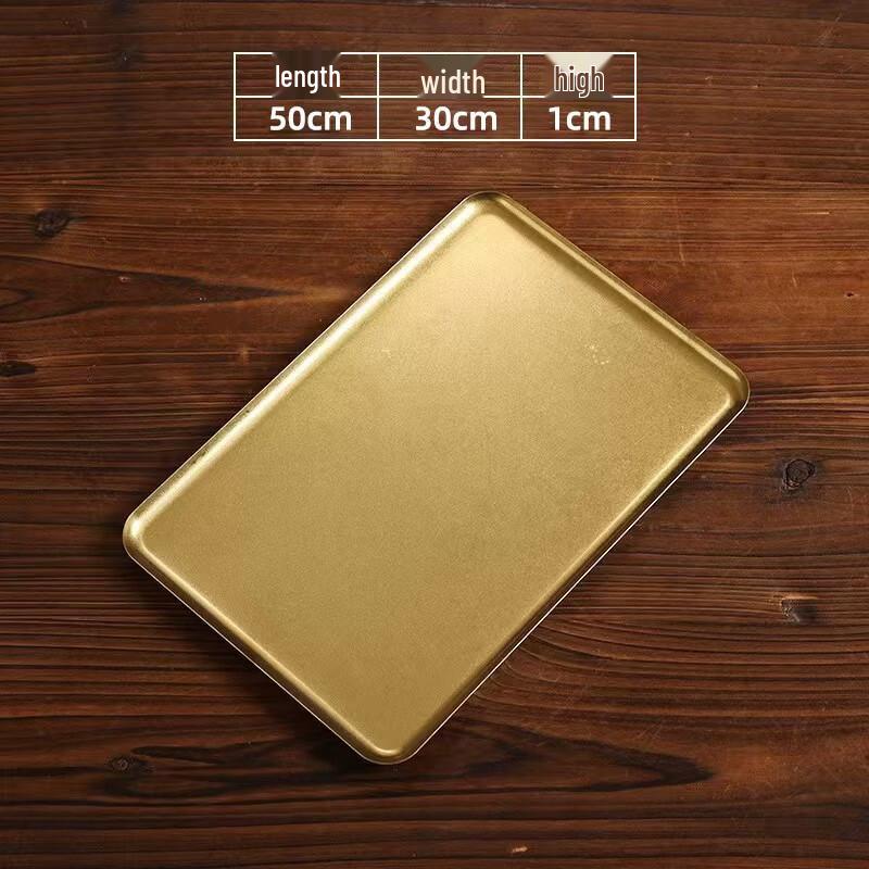 ZISIZ Retro Stainless Steel Rectangular Serving Tray