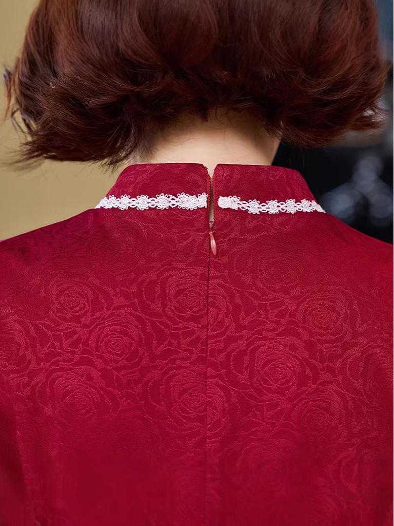 2026 Spring Autumn Elegant Beaded Mother of the Bride Wedding Banquet Dress Set