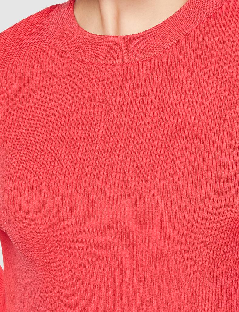 Mira Owen Cuff Design Rib Knit Pullover 09WNT231026 RED 0 Women's