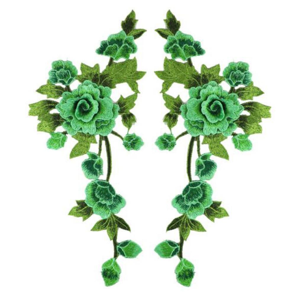 

3D Flower Embroidery Flower Applique Multi-Color Handmade Sew On Patch Embroidery DIY Embroidery Repair Patch Wedding Decoration зелений