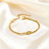 Stainless Steel Couple Jewelry Double Layer Knot Bracelets for Women Men Snake Bone Chain Couple Bracelet Valentine's Day Gift
