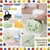 Insulated Lunch Bag Portable Handheld Bento Box Carrier with Strawberry Pattern Clear Front Pocket and Double Handle for Students and Office