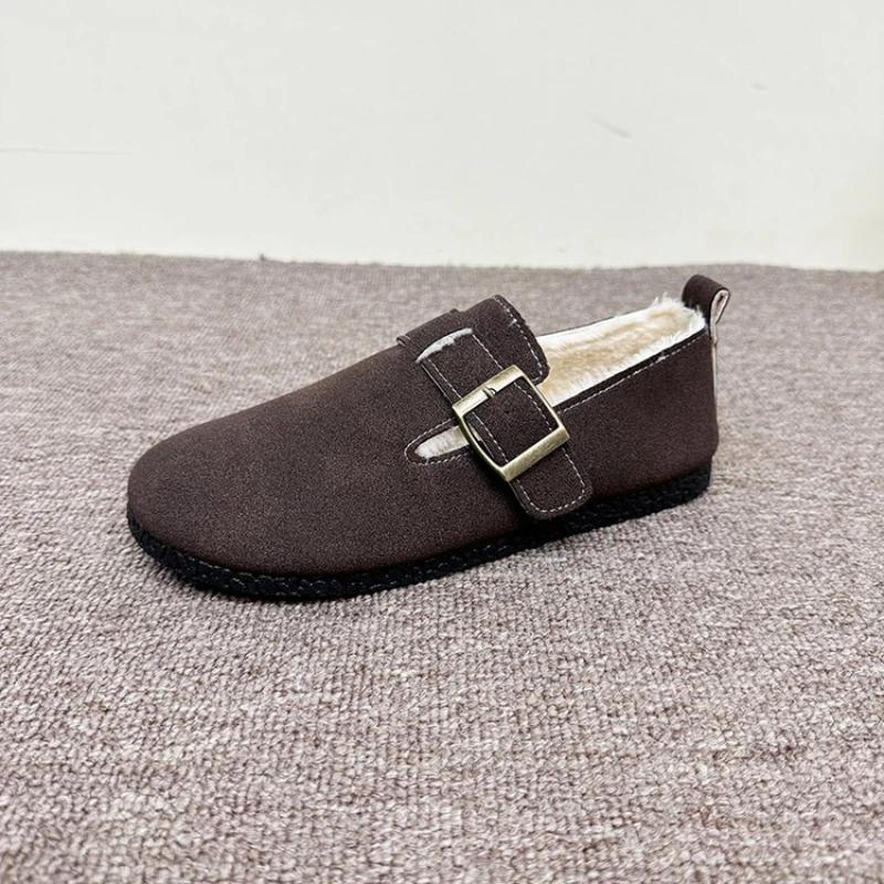

Женские мягкие зимние туфли с круглым носком, женские повседневные туфли на плоской подошве, мокасины на толстой подошве, осенняя новинка ретро-спортивной обуви 40