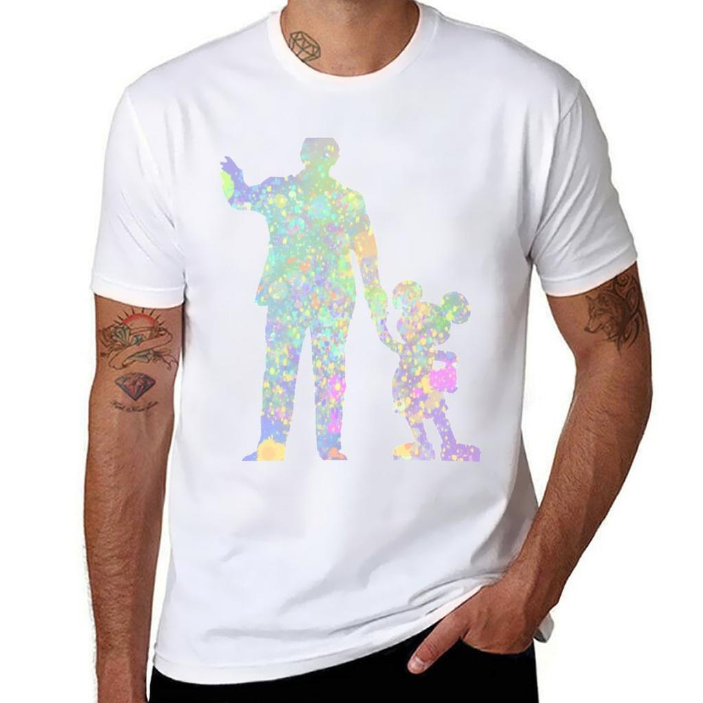 Splatter Paint Partners Silhouette TShirt Stain Resistant Casual Tee