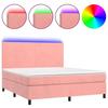VidaXL Sommier à Lattes de Lit avec Matelas LED, Lit Rembourré, Lit Double, Lit Adulte de Chambre à Coucher Intérieur, 3136016