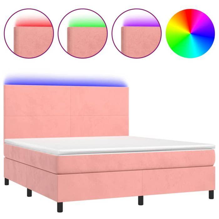 VidaXL Slatted Bed Base with LED Mattress, Upholstered Bed, Double Bed, Adult Bedroom Interior Bed, 3136016
