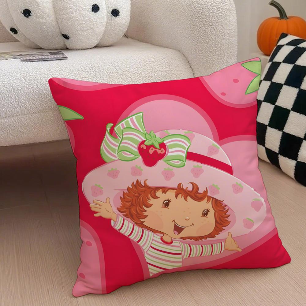 Erdbeerkuchen Kissenbezug Milbenabweisender Kissenbezug Unsichtbarer Reißverschluss Seidig kurzer Plüsch Sofakissenbezug