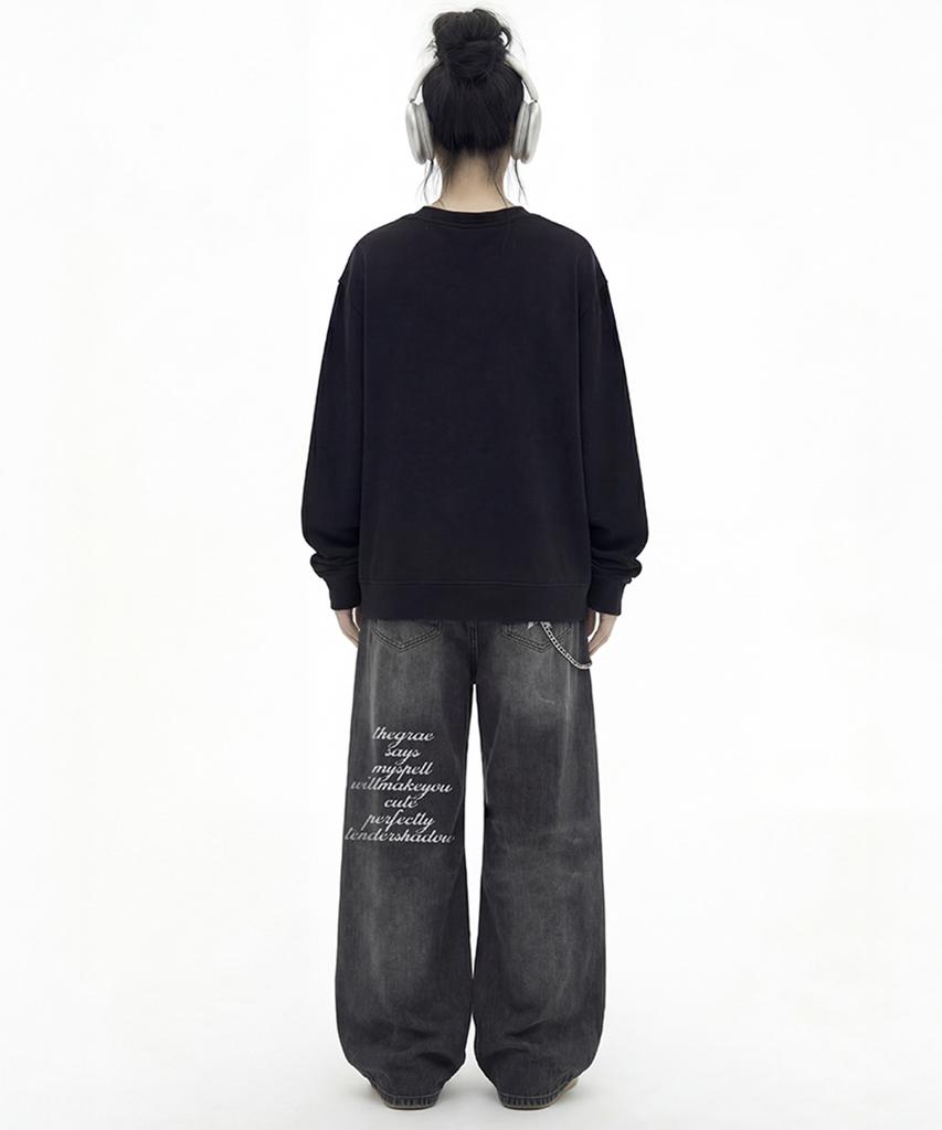 GRAVER [Unisex] Star H Wide Curved Jeans_3 Colors