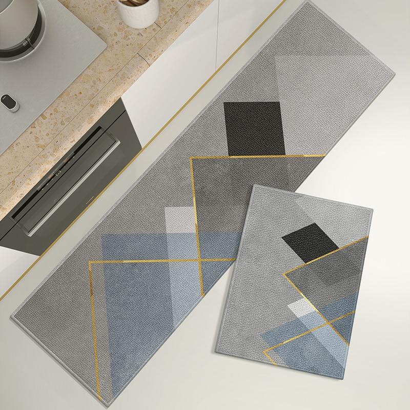 Tapis pour Tapis de Sol de Cuisine Long Tapis de Pieds Tapis Gris Tapis de Couloir Tapis Décoration de Maison Vintage Tapis Anti-salissures