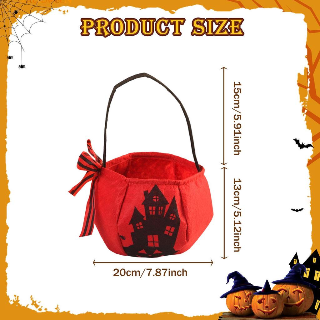 Halloween Trick or Treat Bag Candy Gifts Wrapping Carrying Handbag Reusable Grocery Goody Tote