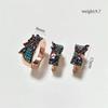 Accessories Green Leaf Shape Set Purple Crystal Zircon Set New New Green