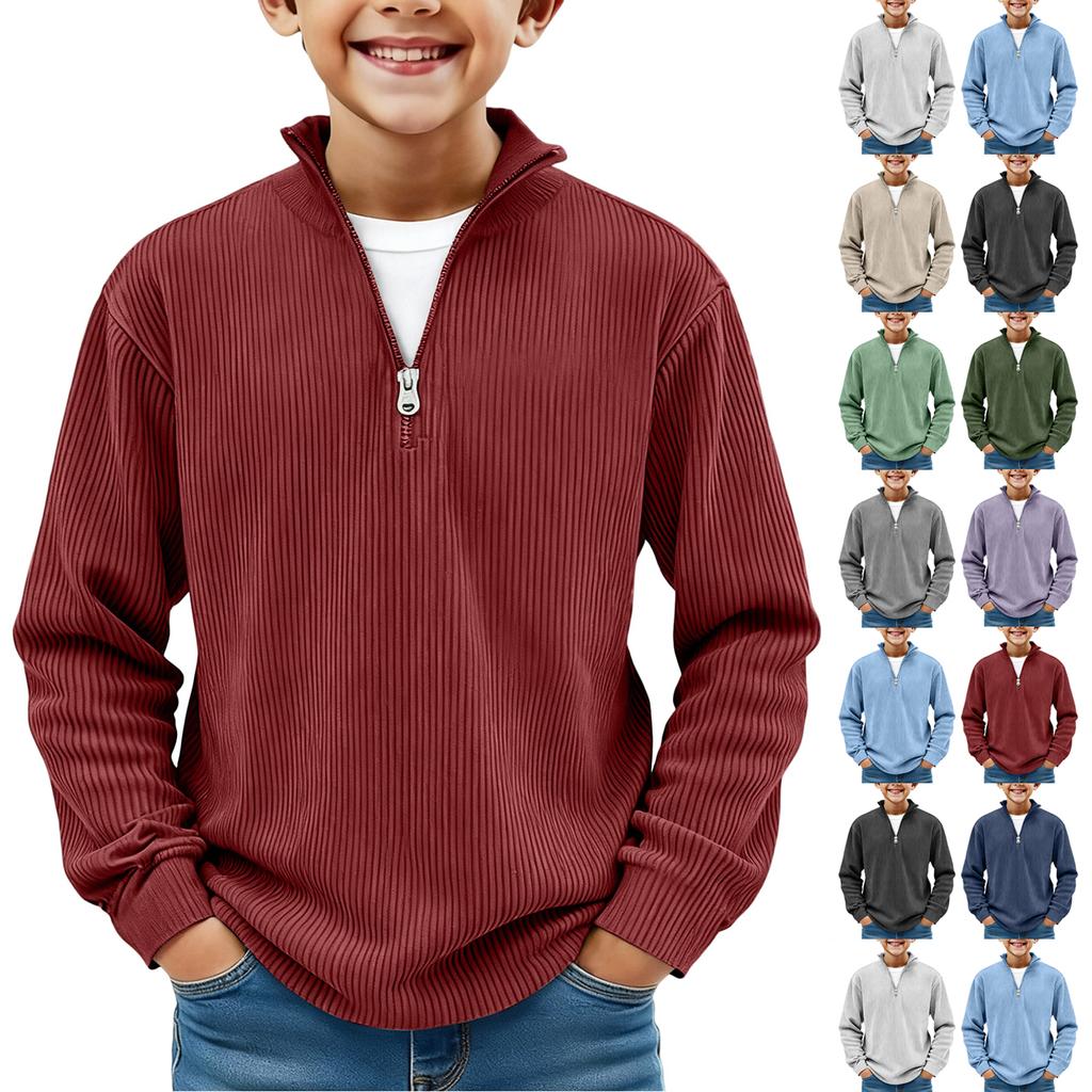 Kids Sweatshirt Boys Long Sleeve Shirts Soild Casual Pullover Shirt Outdoor Fall Clothes For Teen Boy