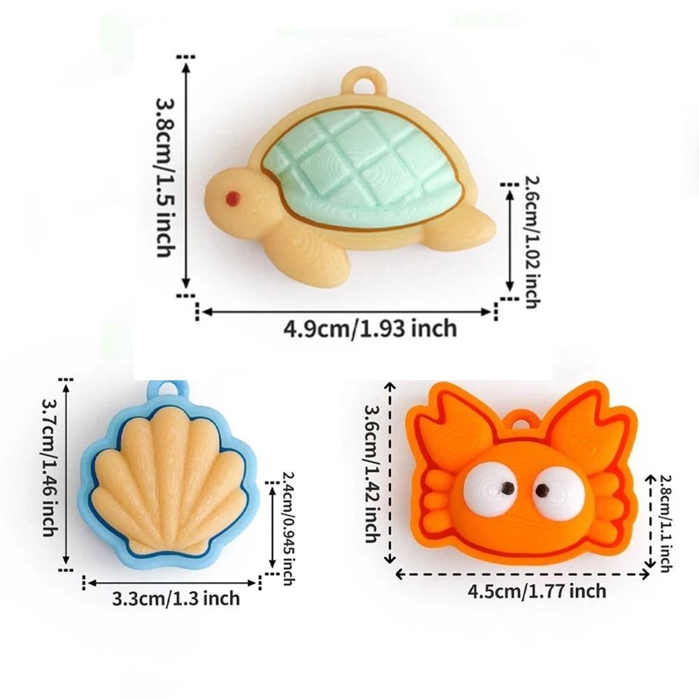Mini Turtle Clicker Keychain Cute Animal Fidget Sensory Toy Button Clicker Keyring Venting Toys
