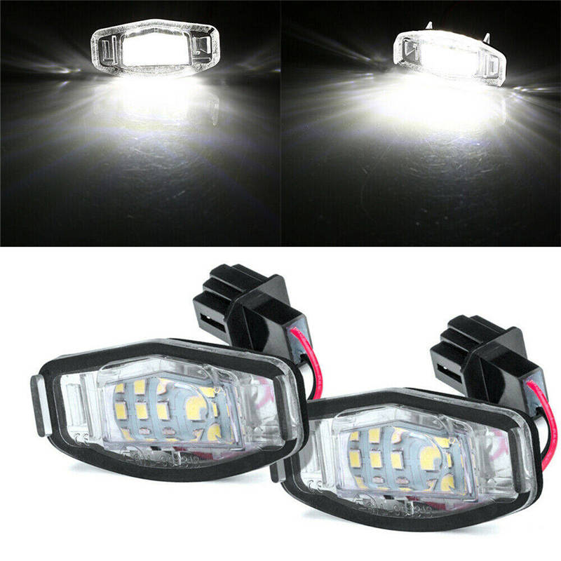 2pcs Car Led License Number Plate Lights Lamp 6000K White Accessories For Honda Accord Civic City MR-V Odyssey Acura MDX TSX