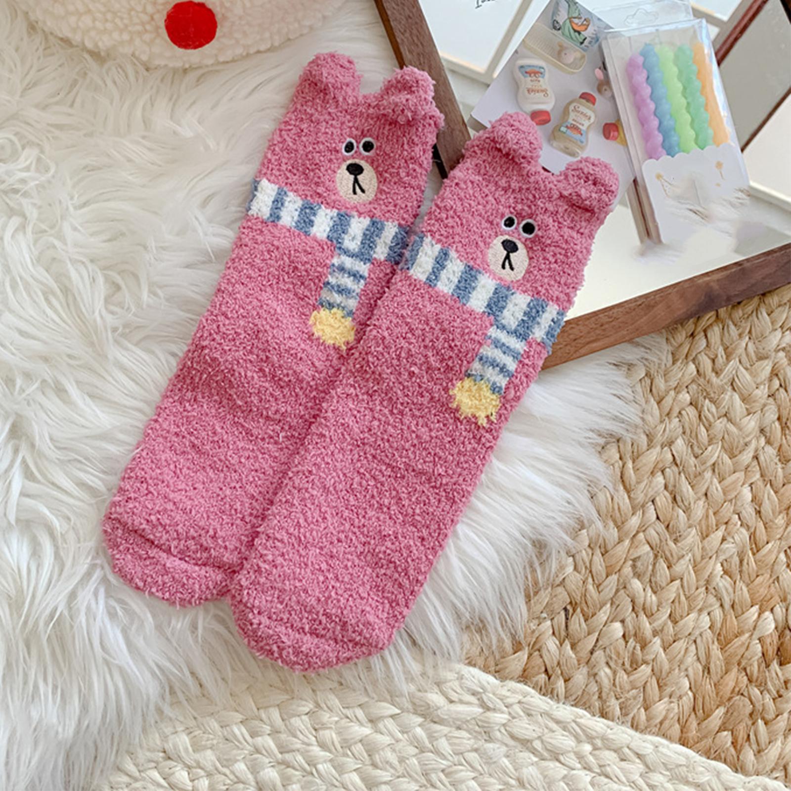 

Жіночі Зимові Теплі Пухнасті Шкарпетки Домашні Підлогові Для Сну 3D Милі Тварини Товстий Фліс Пухнасті Шкарпетки Японська Мода Корейський Стиль 2025 One Size гарячі рожевого кольору