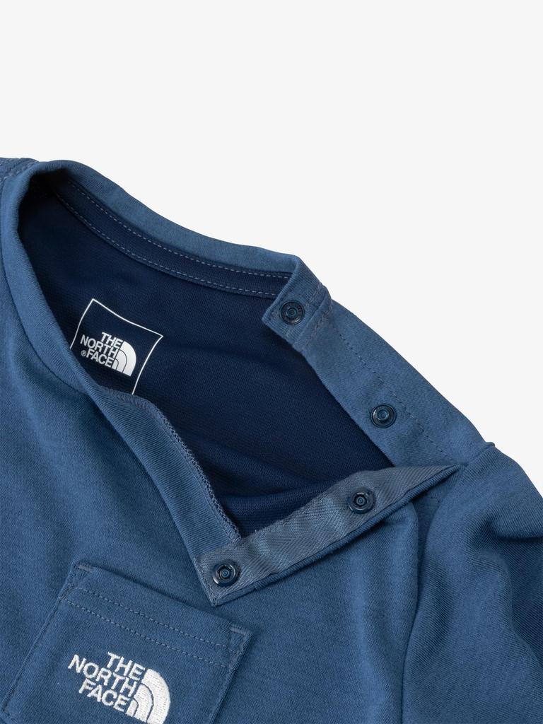 The North Face Long Sleeve Cut and Sewn Heat Protection Mountain Size 90 T-Shirt, B/L/S Tee, Blue,