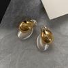 Europe and America Vintage Splice Stud Earrings for Women Two Color Metal Elegent Earrings Removable Delicate Charm Y2K Jewelry