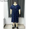 Women Nightgown Summer Polka Dot Print Milk‑Silk Loose Plus Size Long Robe Home Loungewear For Sleep