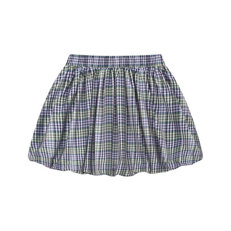 ELLE Kids Plaid A-Line Skirt with Safety Shorts