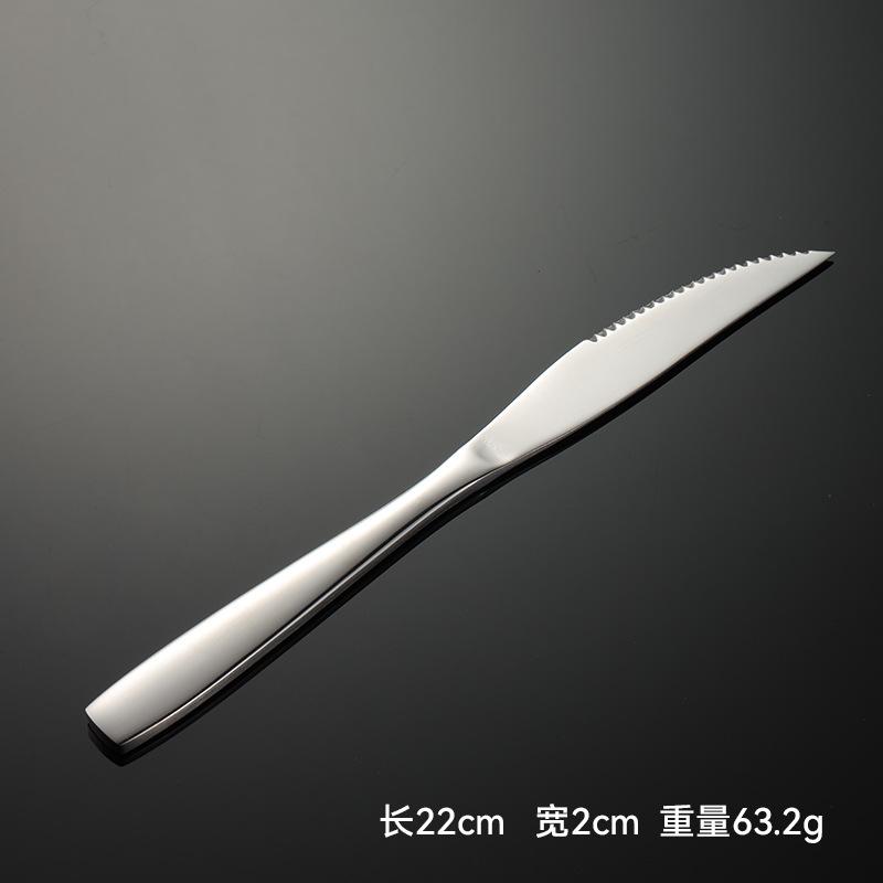 Stainless steel square handle western tableware knife fork spoon gift C007 multi-specification cloth wheel polishing steak knife