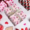 4Pcs Valentine's Day Wrapping Paper Love Heart Print Wrapping Paper for Wedding A0KF