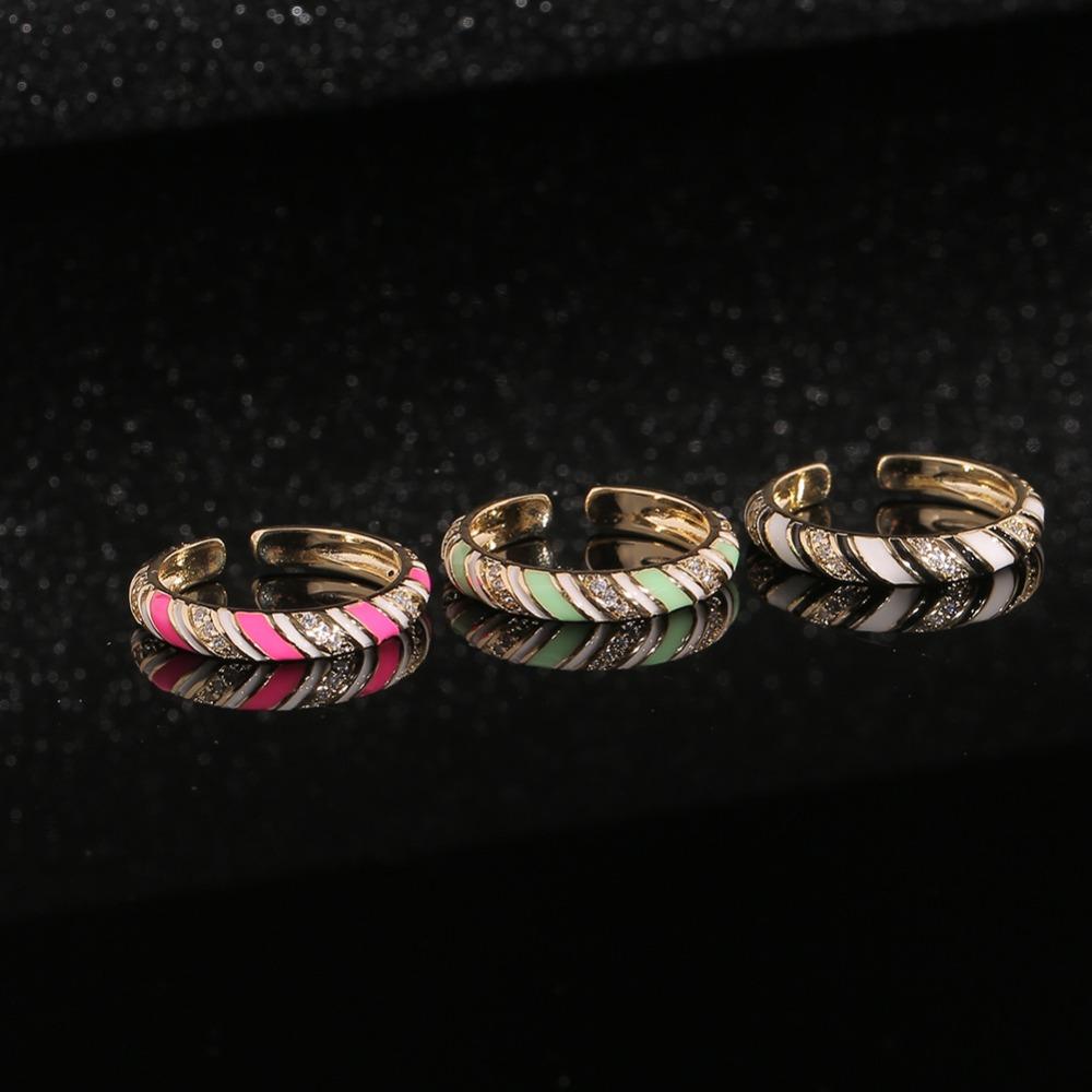 

Luxury Metal Golden Ring All-Match Finger Opening Ring Unique Enamel Drip Copper Ring Women красный